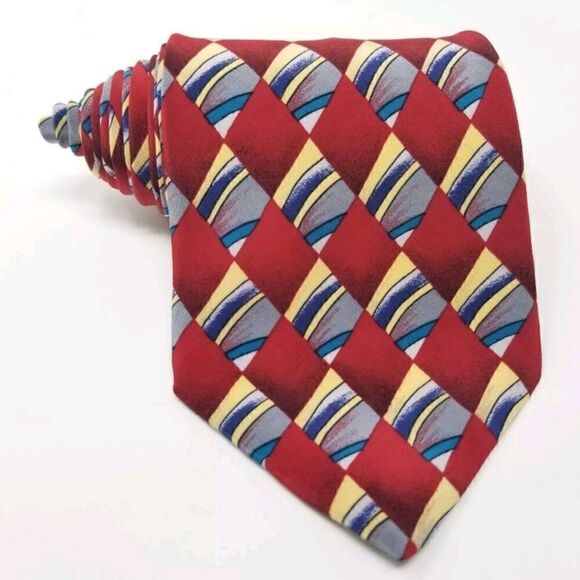 J. Garcia Argyle Plaid Clockworks Collection Tie - Picture 1 of 4